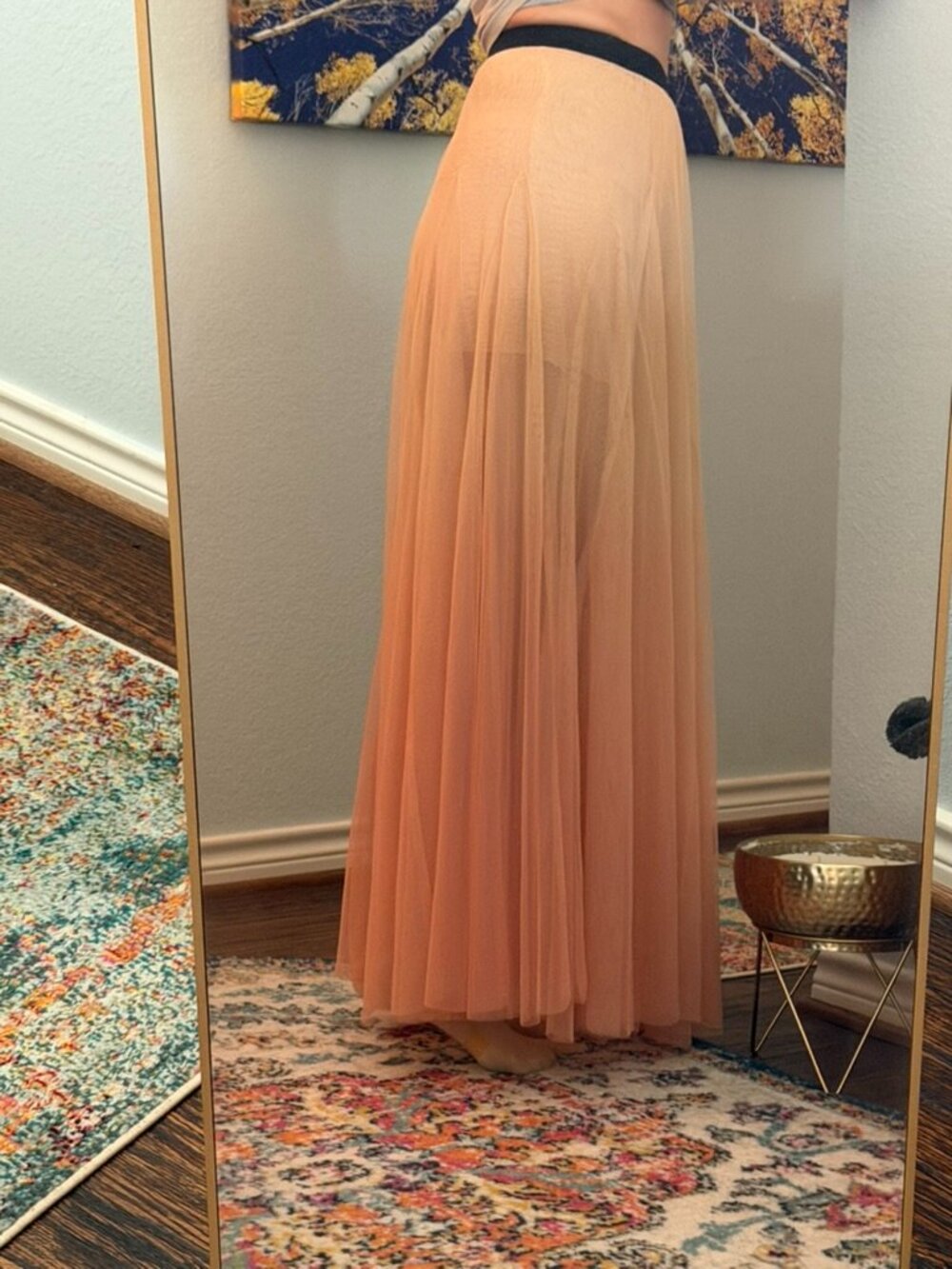 Free People FP One Rhea Tulle Maxi Skirt – Sunset Ombre – Size Large - Picture 6 of 16